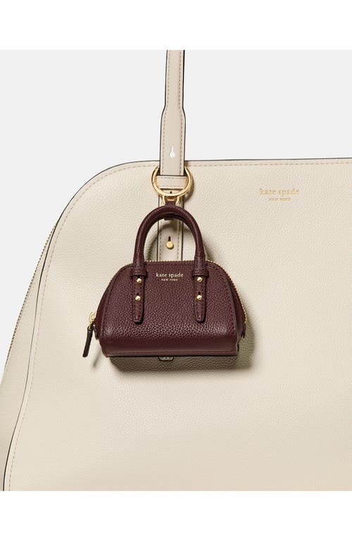 Kate Spade New York Charmed Pebble Leather Key Fob In Brown