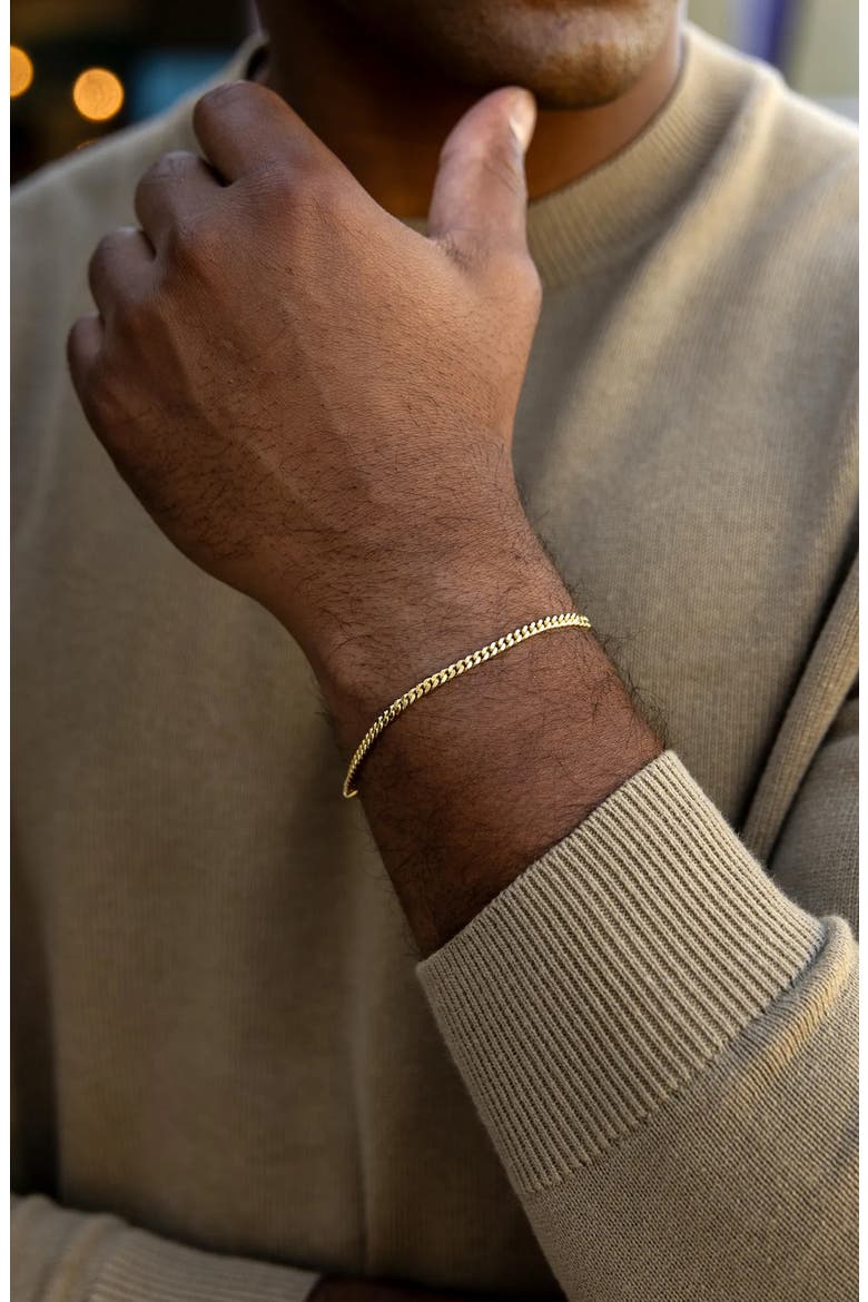Men's Cuban Chain Bracelet, Alternate, color, GOLD