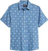 Pendleton Shoreline Print Short Sleeve Cotton Button-Up Shirt
