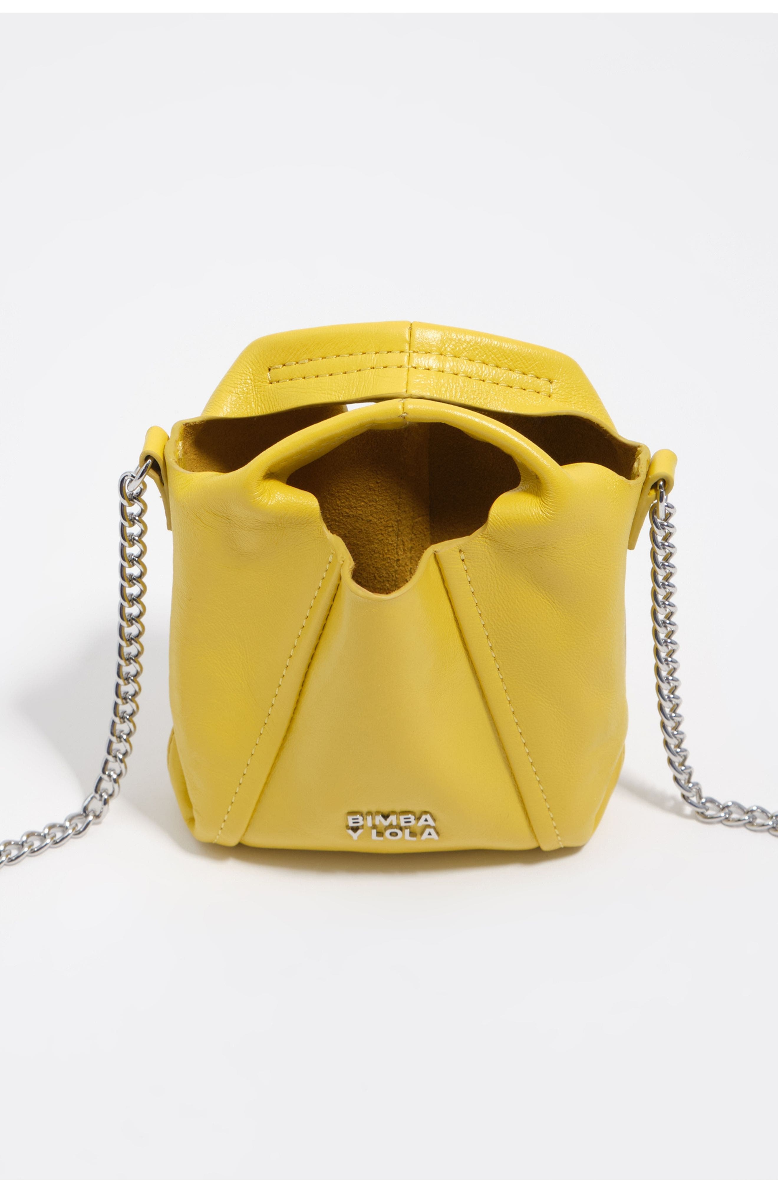 Bimba y Lola Micro Leather Paper Bag, Alternate, color, 