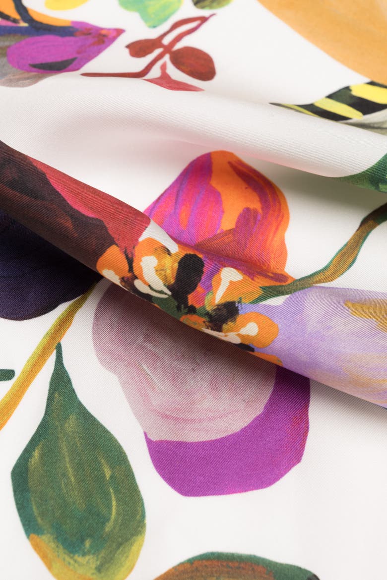 Eloisa - Large Silk Scarf for Women, Alternate, color, White