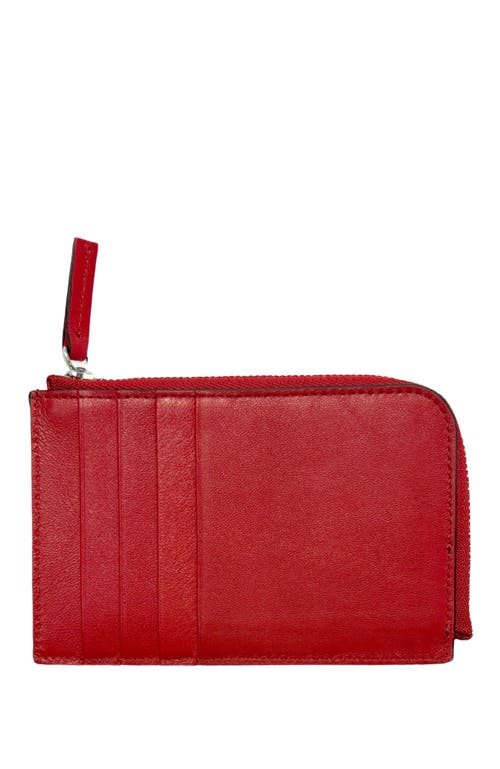 Hyer Goods Upcycled Italian Leather Zip-around Card Wallet In Valentino Red