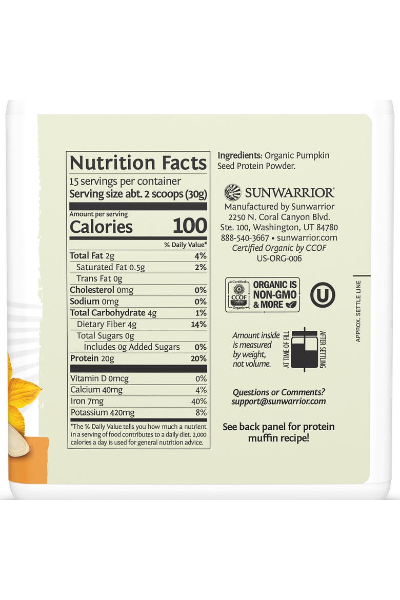 Organic Harvest Pumpkin Seed Protein Powder 450g Tub, Alternate, color, No Color