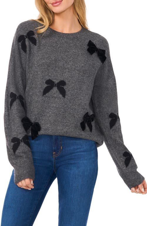 CeCe Bow Crewneck Sweater in Medium Heather Grey  product