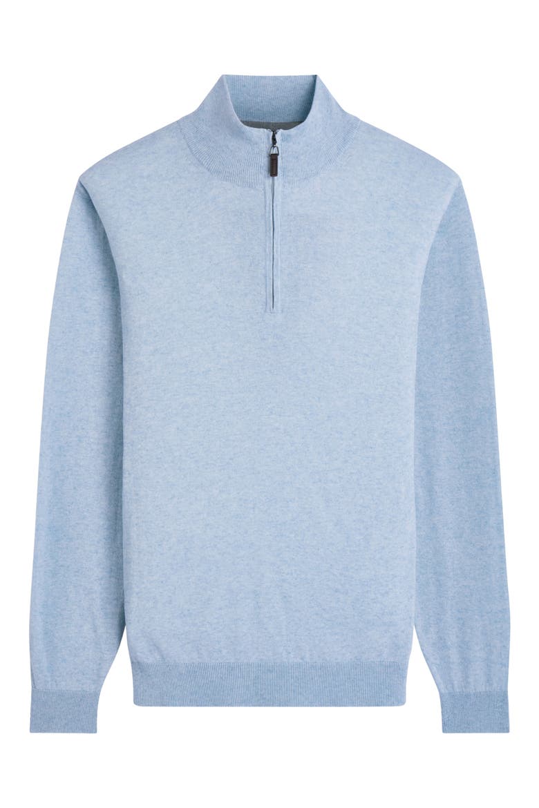 Quarter Zip Cotton & Cashmere Pullover, Alternate, color, CELADON