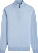 Bugatchi Quarter Zip Cotton & Cashmere Pullover