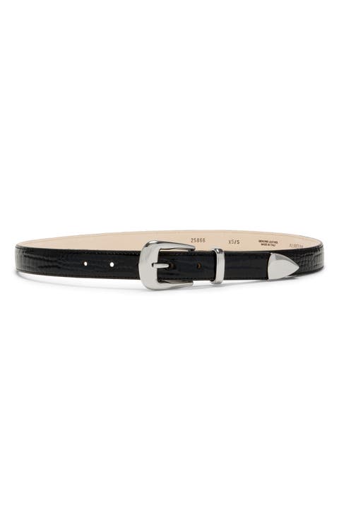 No. 16 Crocodile Texture Leather Belt