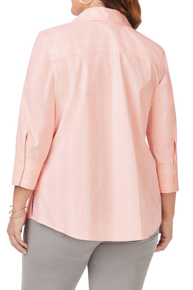 Mary Soho Stripe Print Button-Up Shirt, Alternate, color, PINK CHAMPAGNE