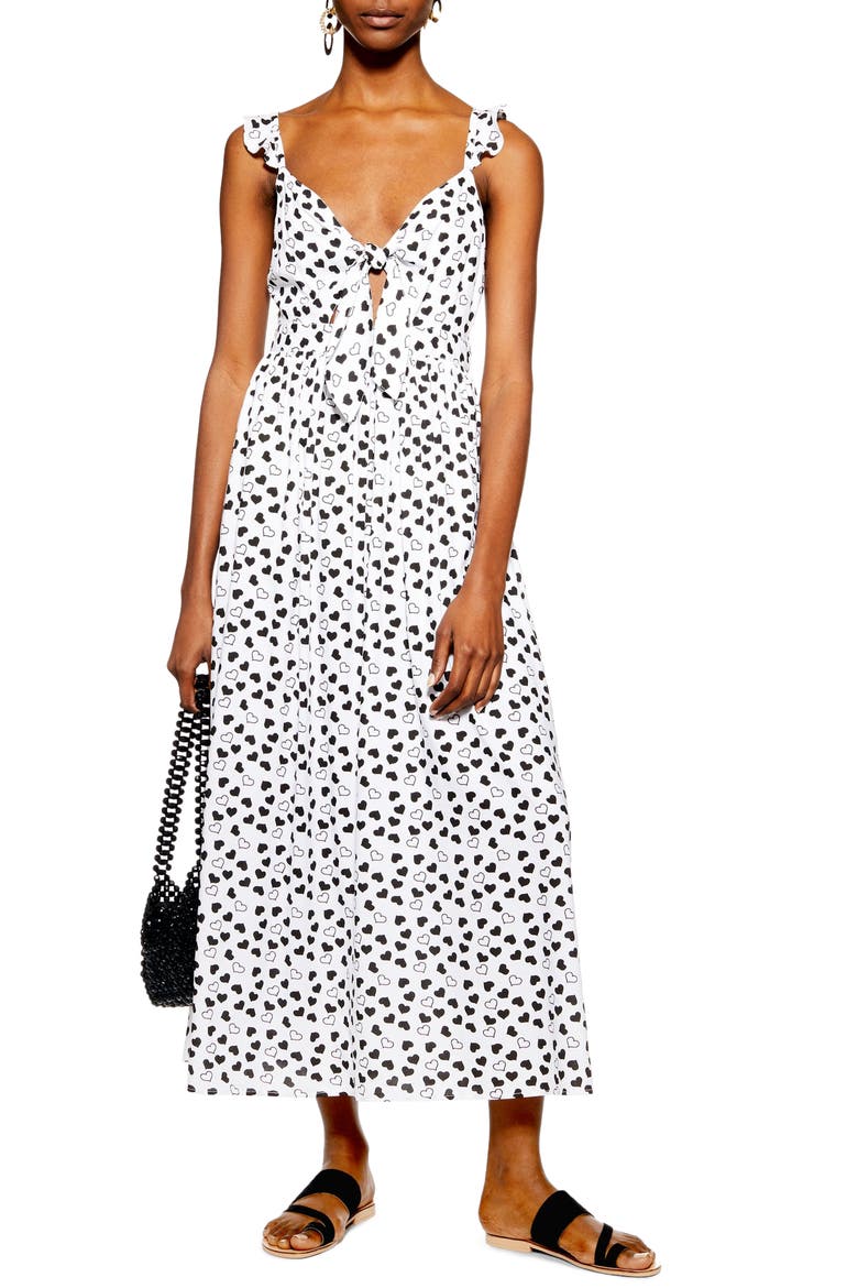 Heart Knot Maxi Dress, Main, color, IVORY MULTI