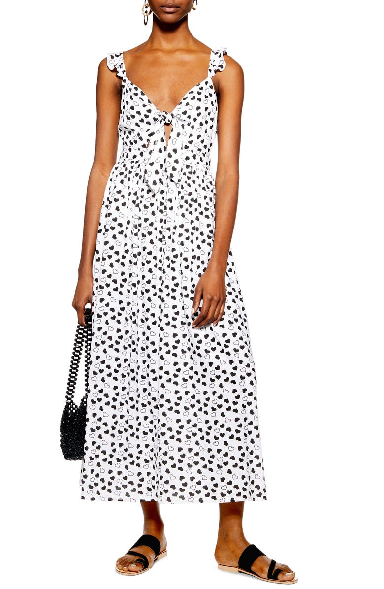 Topshop Heart Knot Maxi Dress, Main, color, 