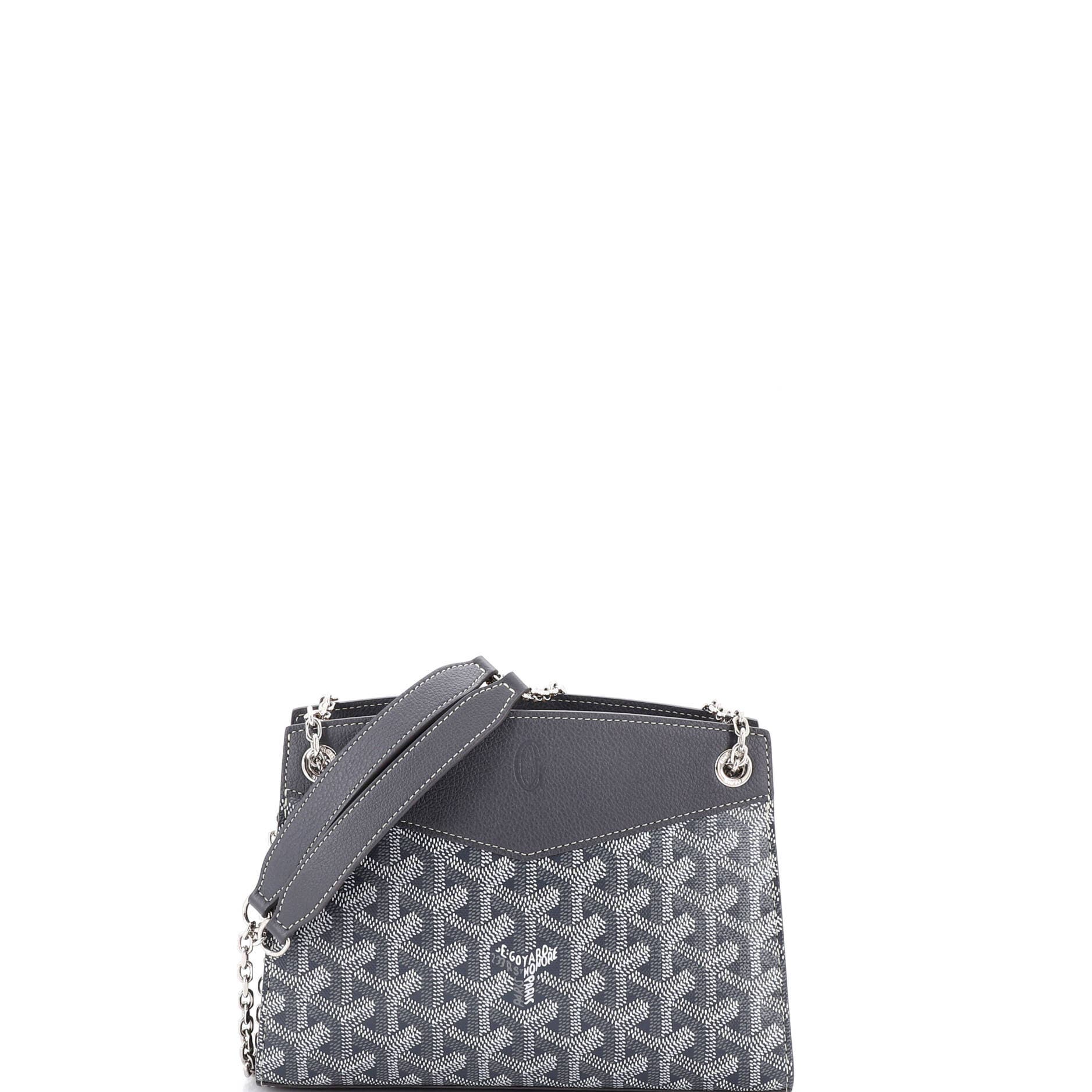 Pre-Owned Goyard Structured Rouette Chain Shoulder Bag Coated Canvas Mini, Main, color, Gray