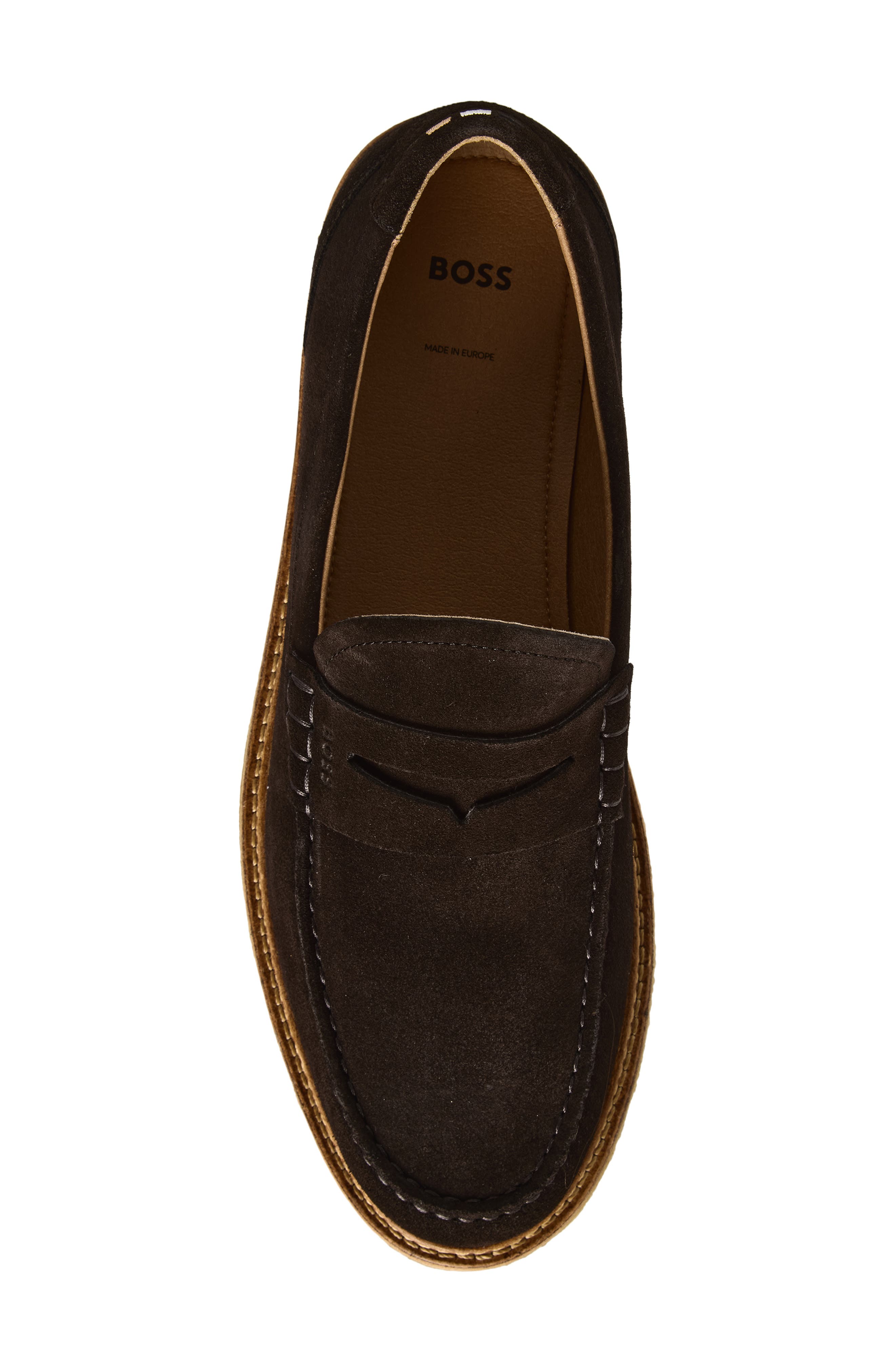 BOSS Kope Moc Toe Penny Loafer, Alternate, color, Dark Brown