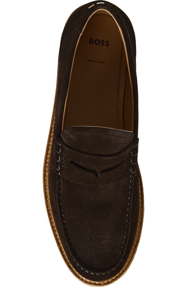 BOSS Kope Moc Toe Penny Loafer, Alternate, color, Dark Brown
