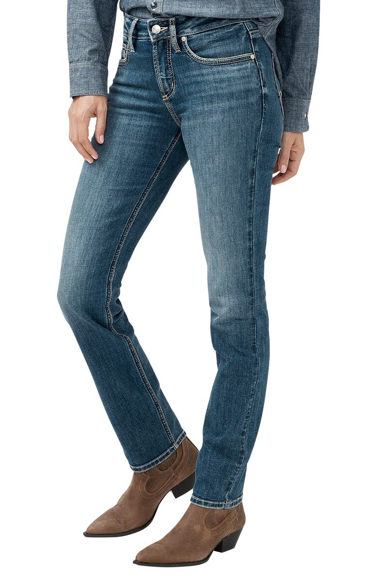Silver Jeans Co. Suki Curvy Mid Rise Straight Leg Jeans, Alternate, color,