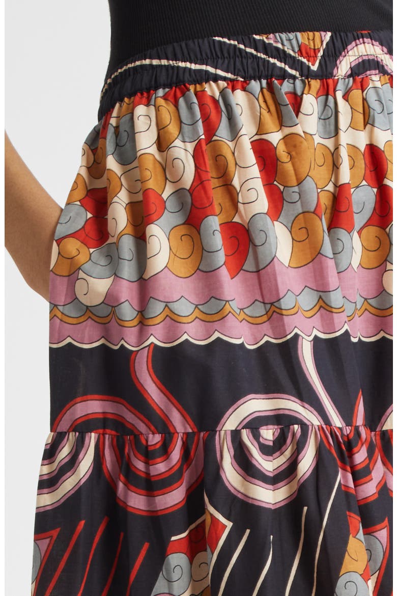 Paola Floral Print Tie Waist Maxi Skirt, Alternate, color, MAAR PRINT