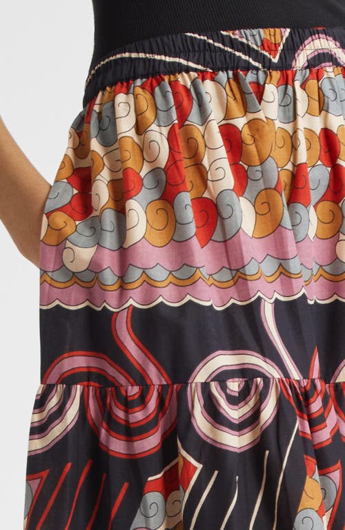 Mille Paola Floral Print Tie Waist Maxi Skirt