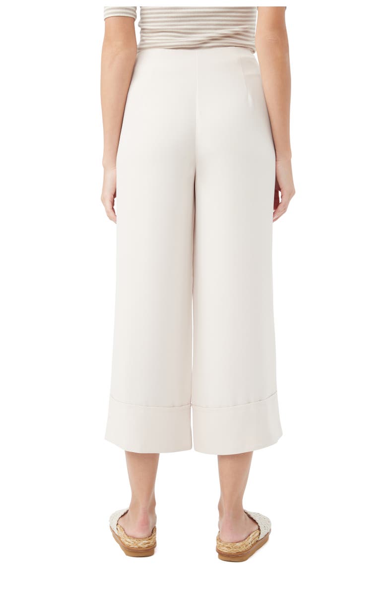 Trina Turk Bahooka Wide Leg Cropped Pant, Alternate, color, Ecru
