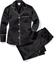 Petite Plume Contrast Piping Silk Pajamas