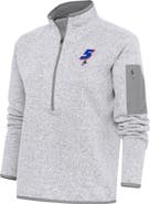 ANTIGUA Women's Antigua Heather Gray Kyle Larson Fortune Half-Zip Pullover Sweater