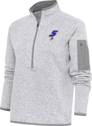 ANTIGUA Women's Antigua Heather Gray Kyle Larson Fortune Half-Zip Pullover Sweater