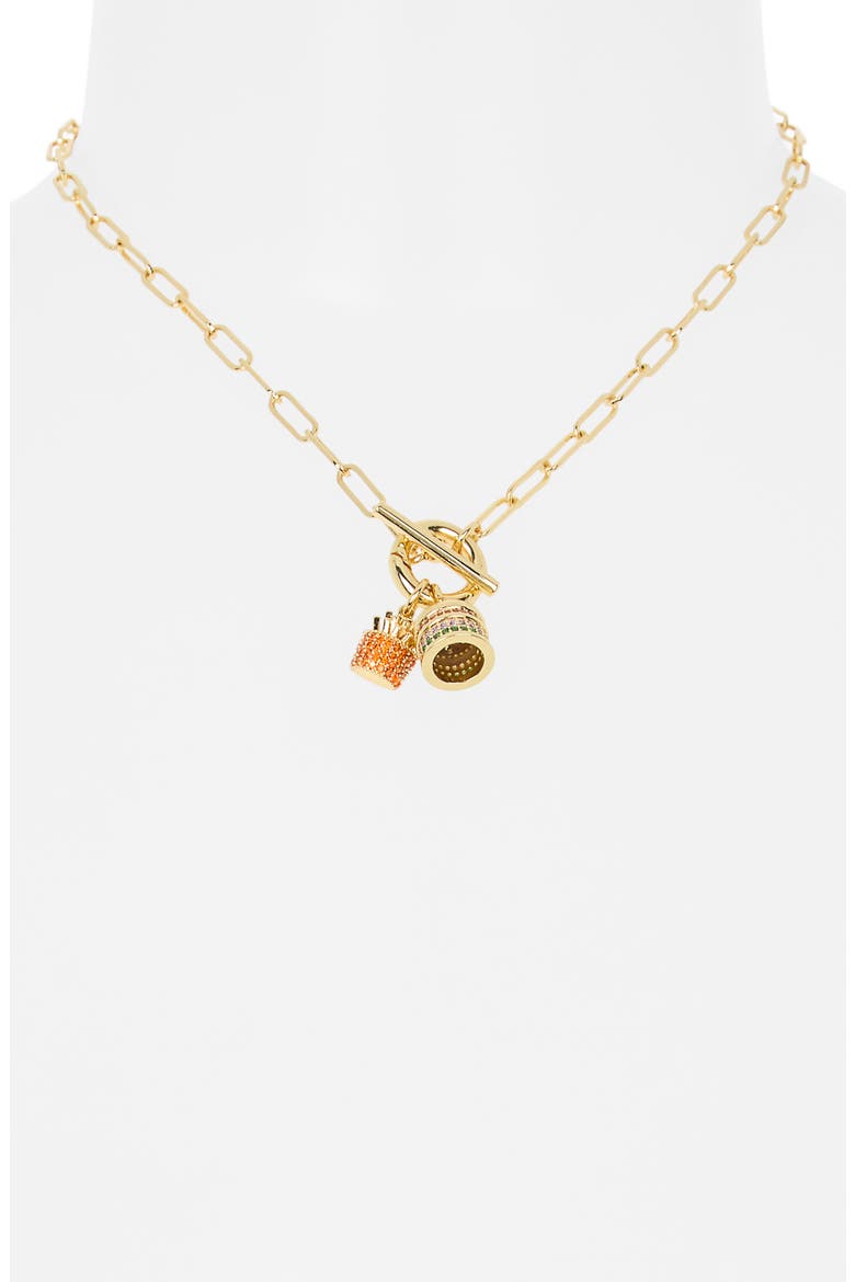 Fast Food Pendant Necklace, Alternate, color, RED MULTI- GOLD