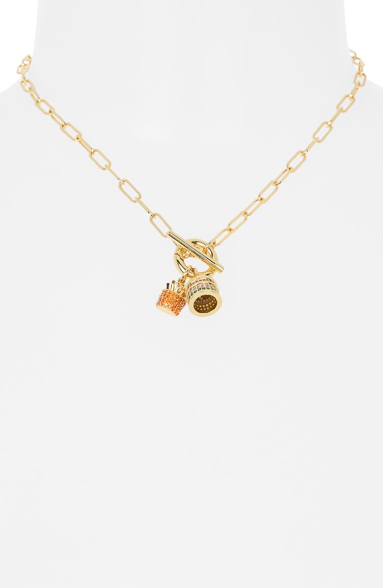 Leith Fast Food Pendant Necklace, Alternate, color, Red Multi- Gold