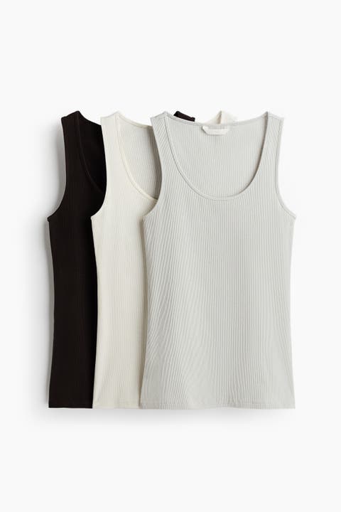 3-pack Ribbed Vest Tops