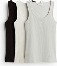 H&M 3-pack Ribbed Vest Tops