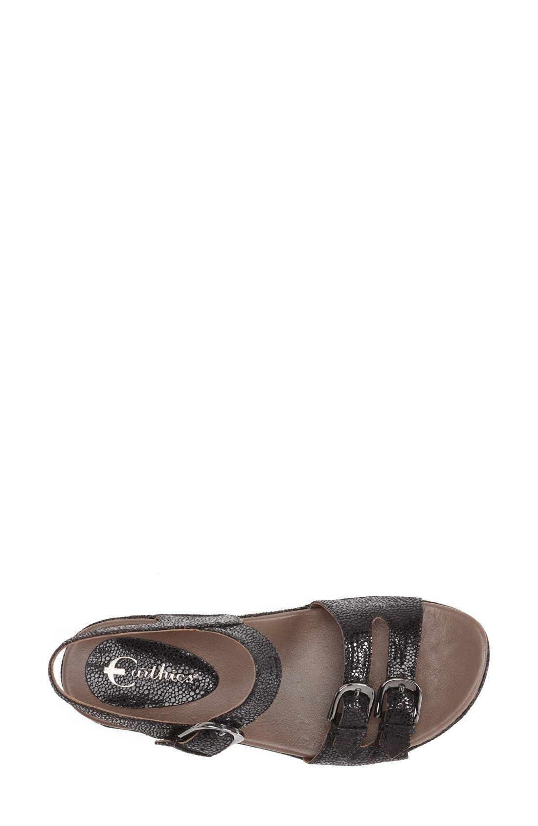 'Verdon' Crackle Leather Sandal, Alternate, color, BLACK CRACKED PRINTED SUEDE
