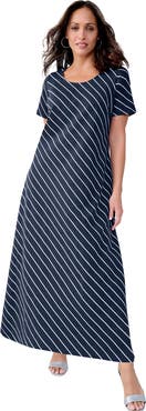 Jessica London Stretch Cotton T-Shirt Maxi Dress