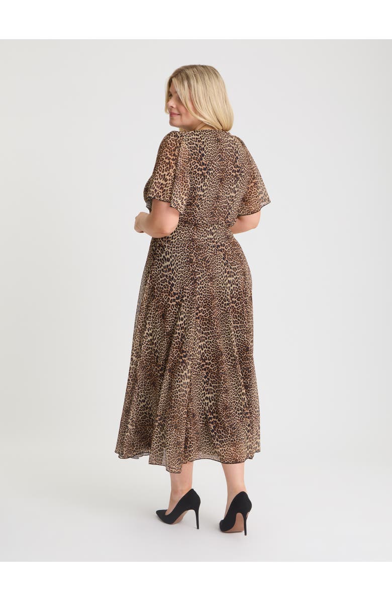 Scarlett & Jo Liz Animal Bolero Wrap Bodice Midi Dress, Alternate, color, Leopard Print