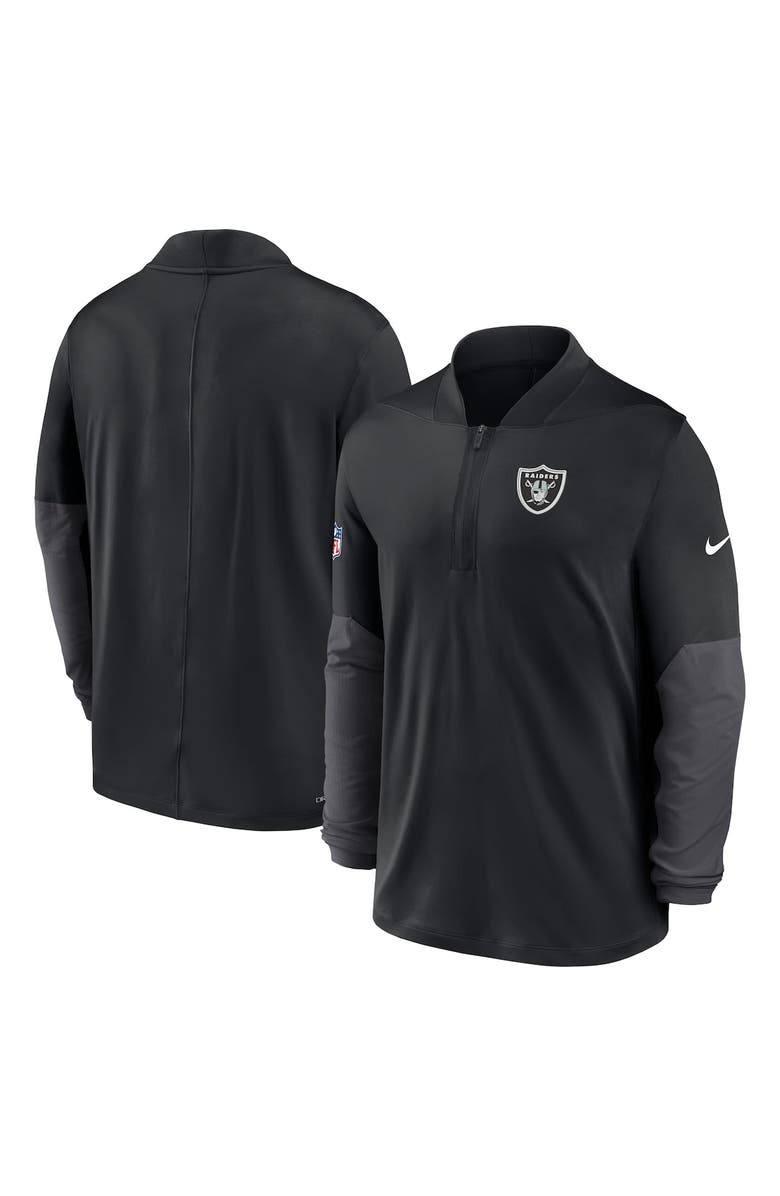 Nike Men's Nike Black Las Vegas Raiders Sideline Dri-FIT Half-Zip Pullover, Alternate, color, Black