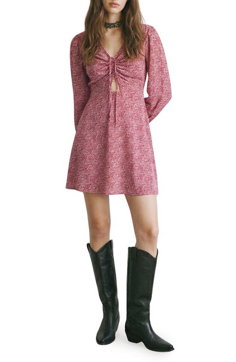 Print Long Sleeve Dress