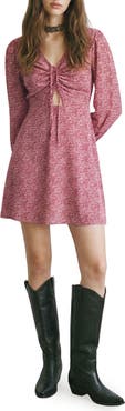 MANGO TEEN Print Long Sleeve Dress