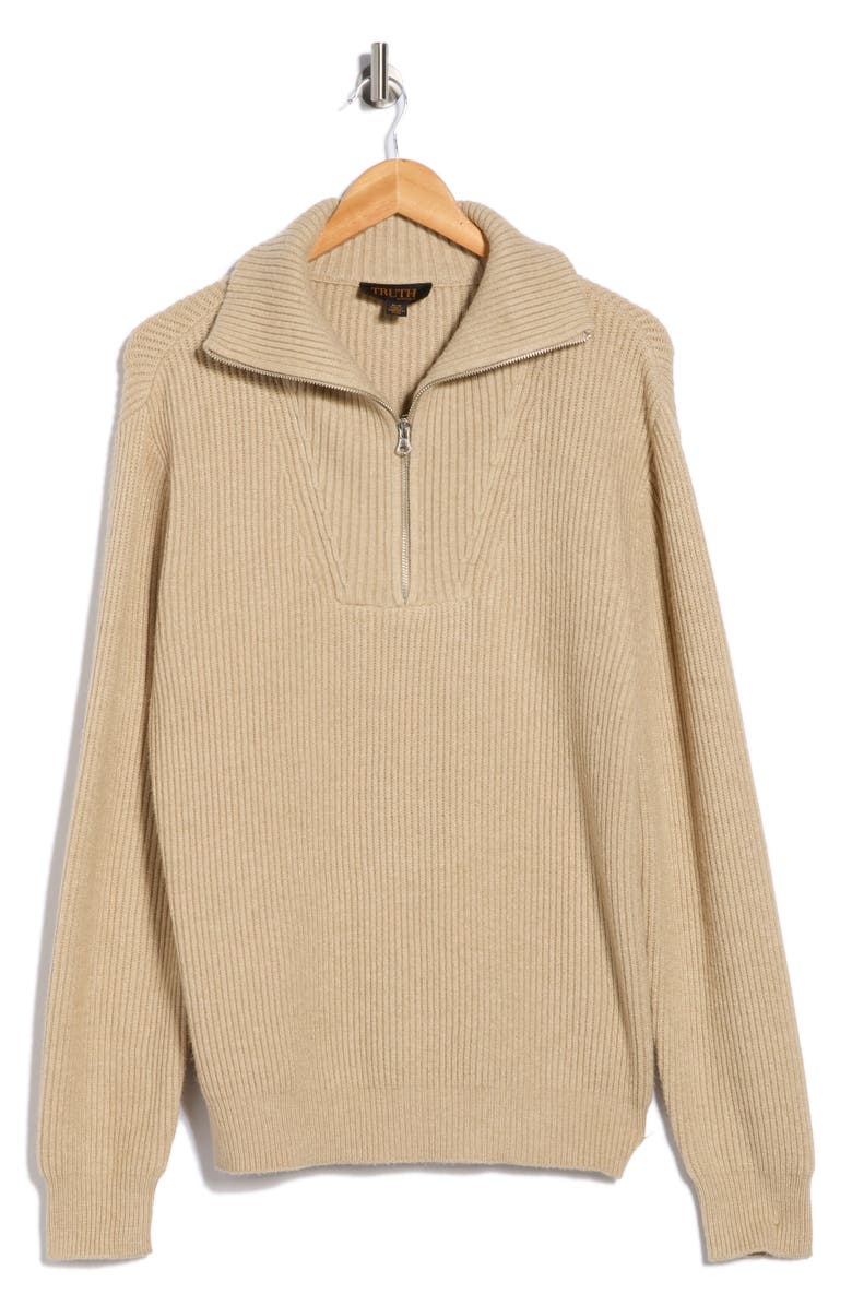 TRUTH Quarter Zip Sweater, Alternate, color, Oat Heather