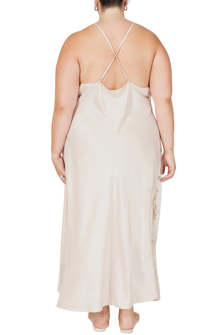 Darling Satin & Lace Nightgown, Alternate, color, CHAMPAGNE