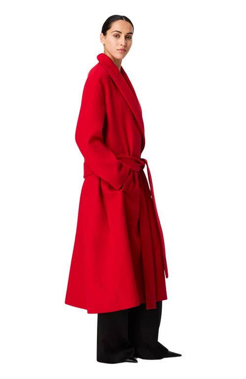 Another Tomorrow Cashmere Wrap Coat In Red