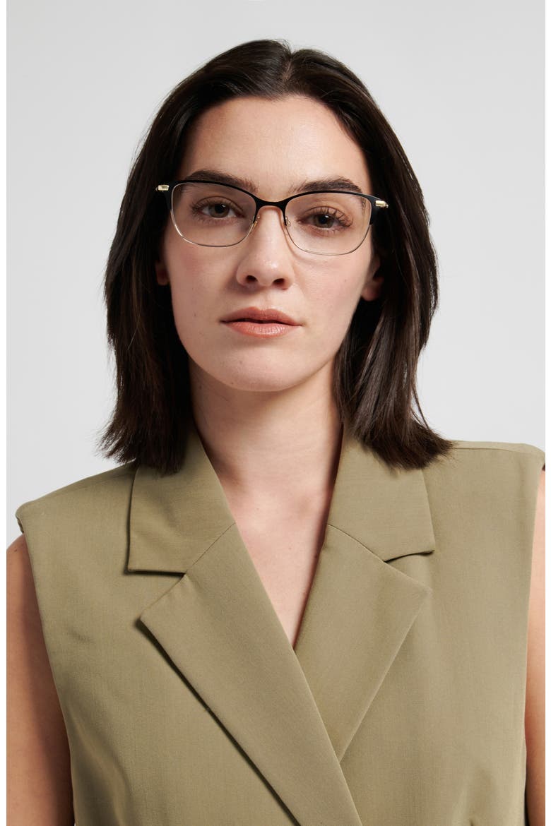 lidia 54mm rectangular reading glasses, Alternate, color, BLACK