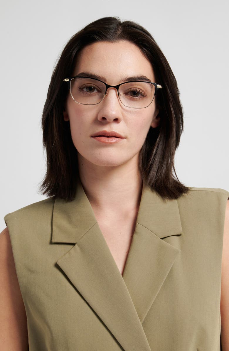 Kate Spade New York lidia 54mm rectangular reading glasses, Alternate, color, 