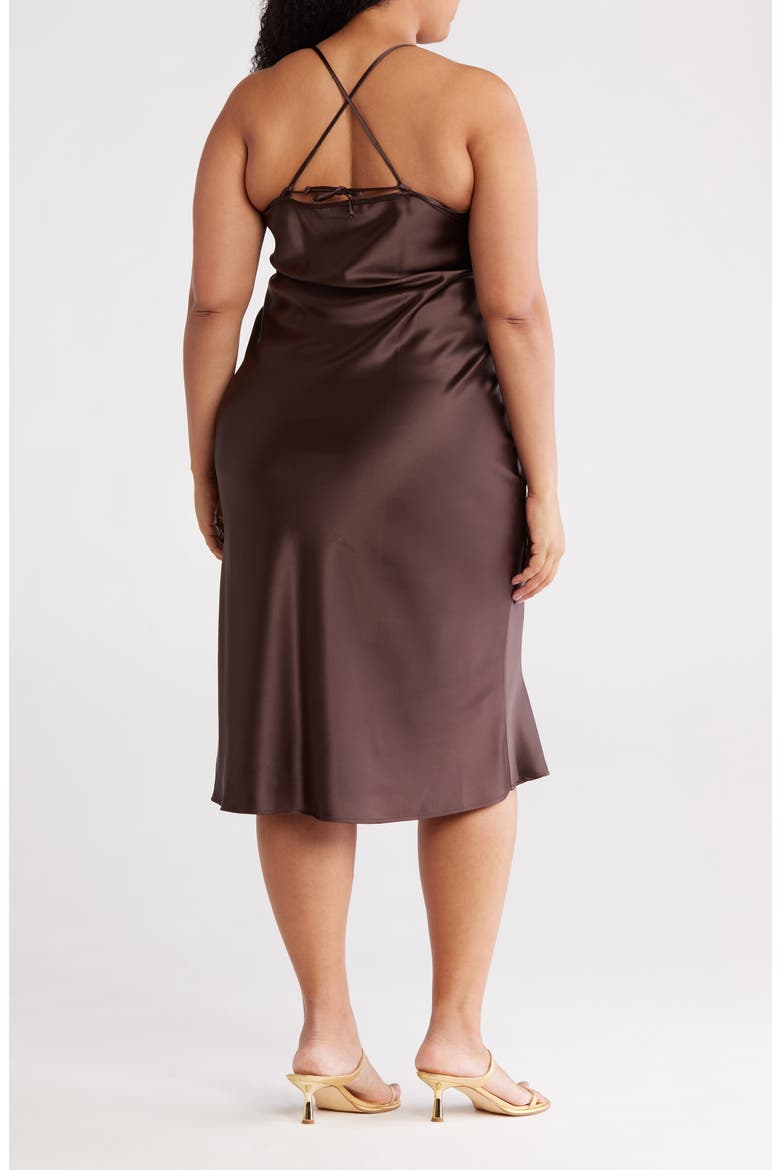 Satin Slipdress, Alternate, color, BROWN