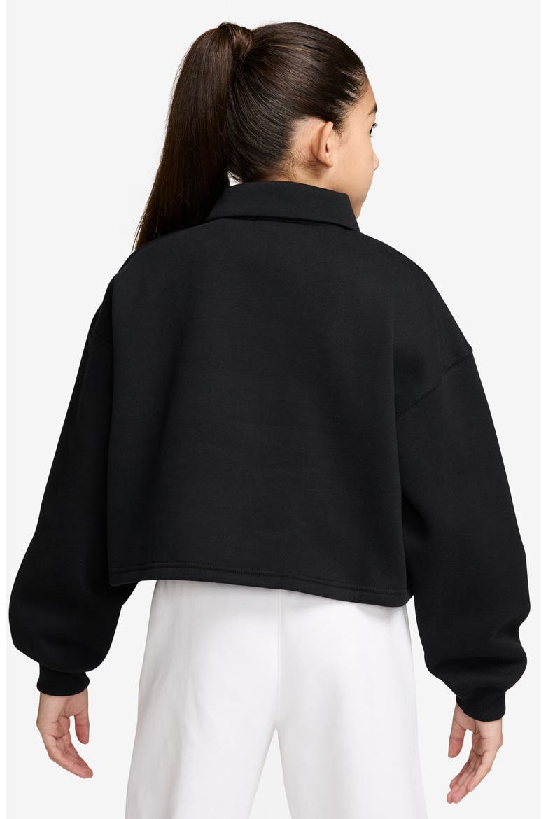 Kids' Studio Fleece Quarter Zip Pullover, Alternate, color, 010 BLACK/WHITE