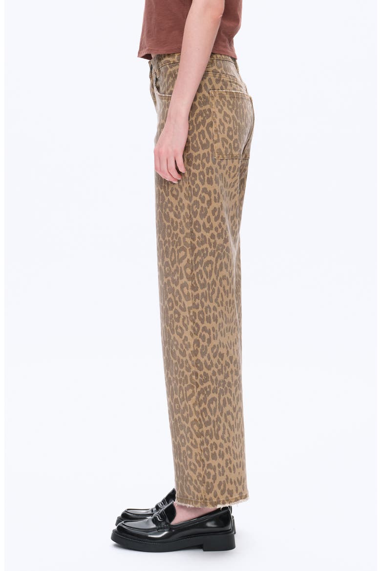 High Waist Print Straight Leg Jeans, Alternate, color, LEOPARD