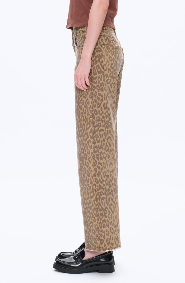 Bayeas High Waist Print Straight Leg Jeans, Alternate, color, Leopard