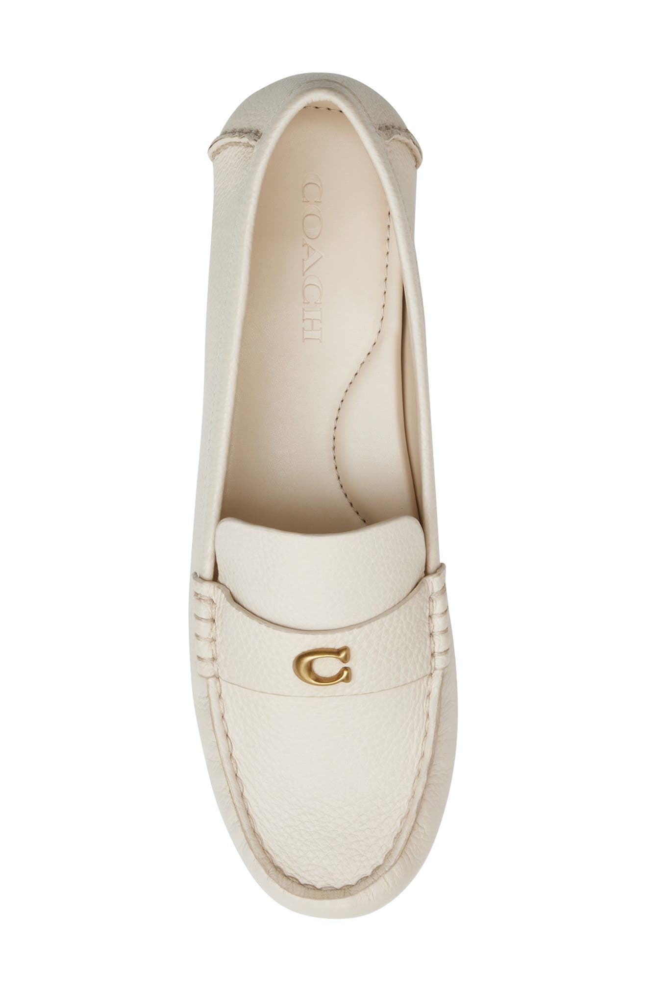 COACH Sculpted C Driving Loafer, Alternate, color, Chalk