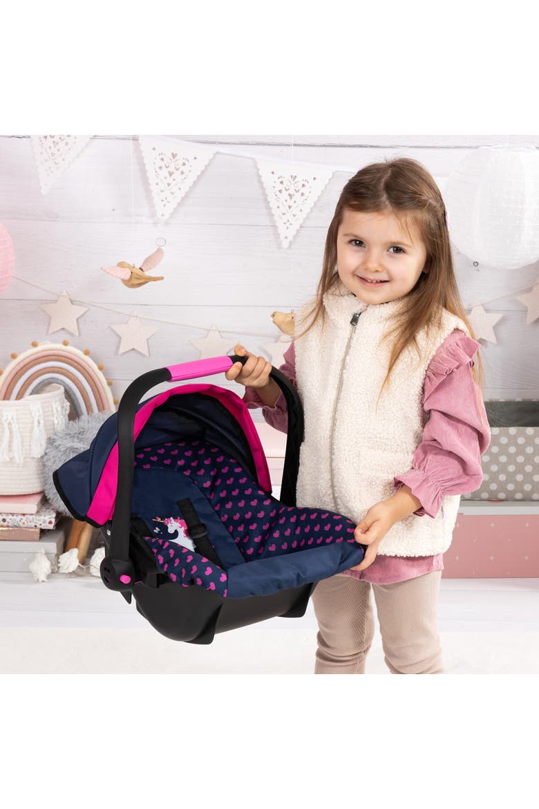 Baby Doll Deluxe Car Seat With Canopy Blue & Pink, Alternate, color, Multicolored