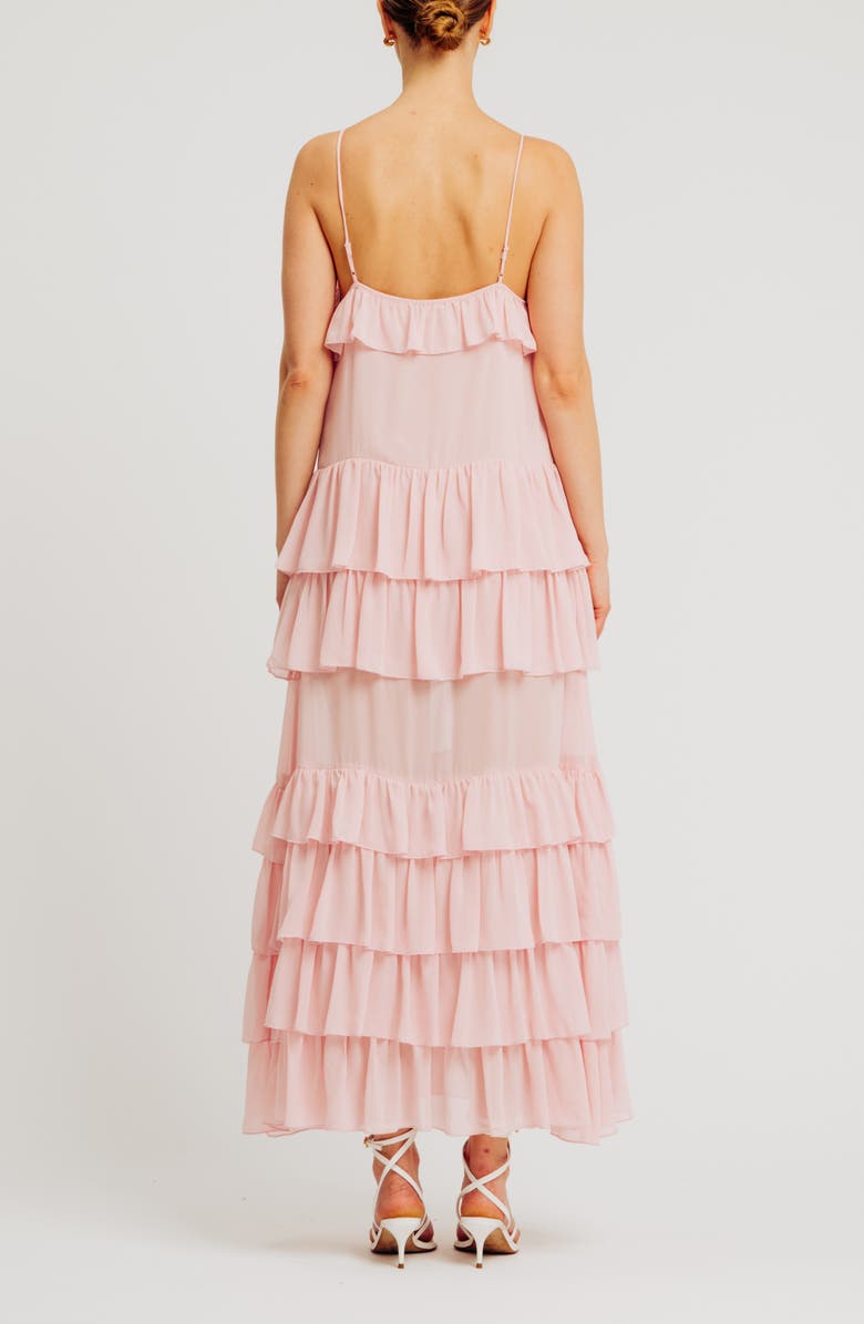 Torn by Ronny Kobo Orcadia Ruffle Maxi Dress, Alternate, color, Light Pink