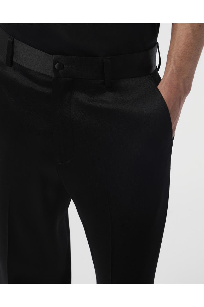 Satin Loose Fit Trousers Men, Alternate, color, black