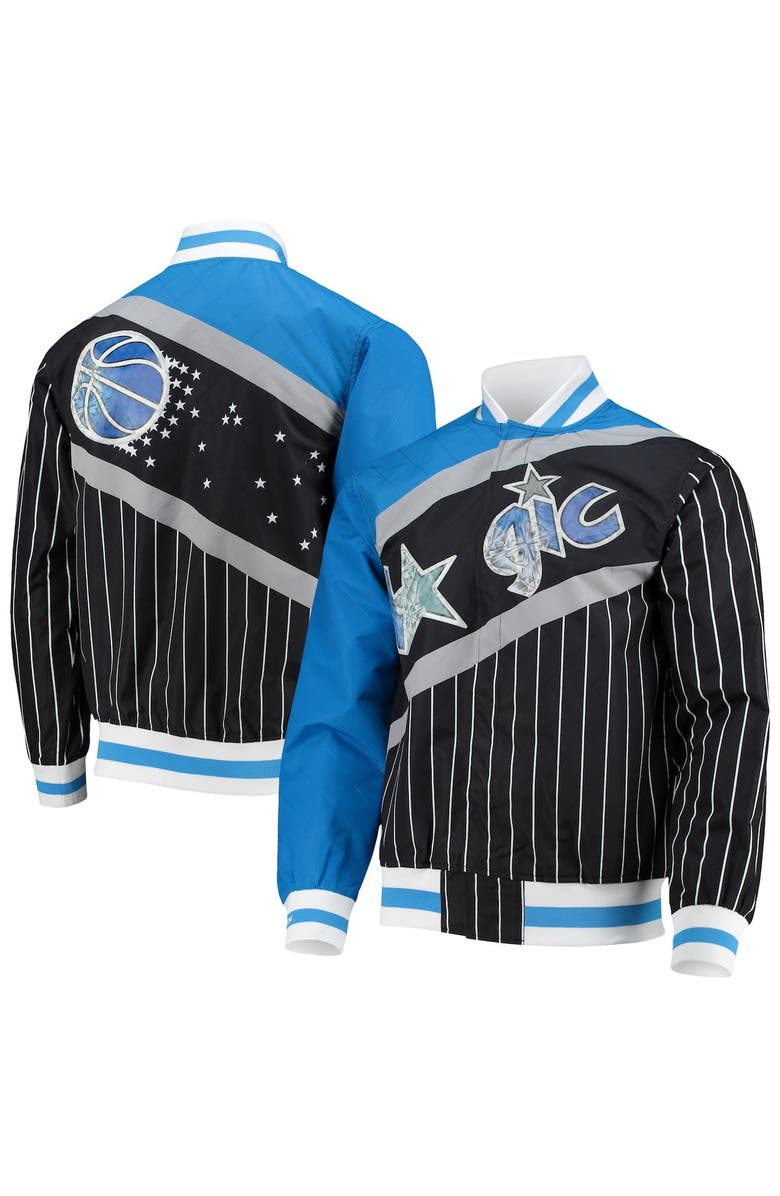 Mitchell & Ness Men's Orlando Magic Black Mitchell & Ness Hardwood Classics 75th Anniversary Authentic Warmup Full-Snap Jacket, Main, color, 