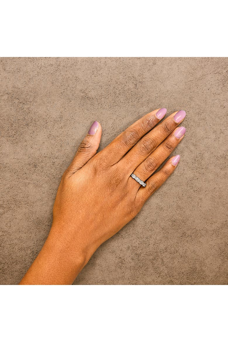 14K White Gold 1 1/4 Cttw Lab Grown Oval East West Band Ring, Alternate, color, White Gold