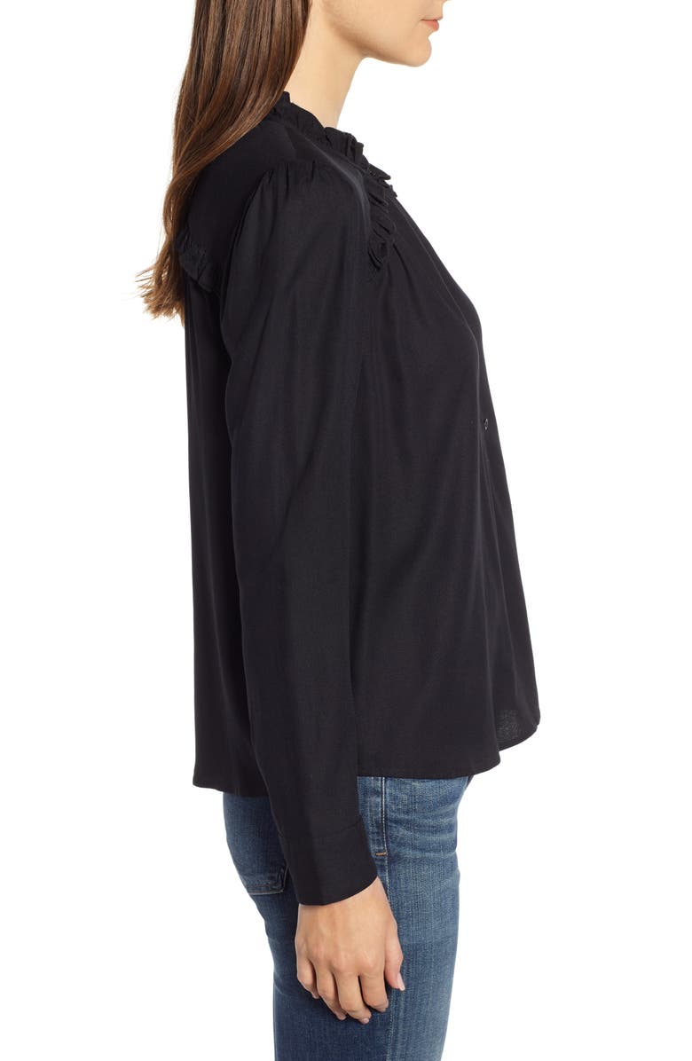 Hinge Ruffle Detail Popover Blouse, Alternate, color, 